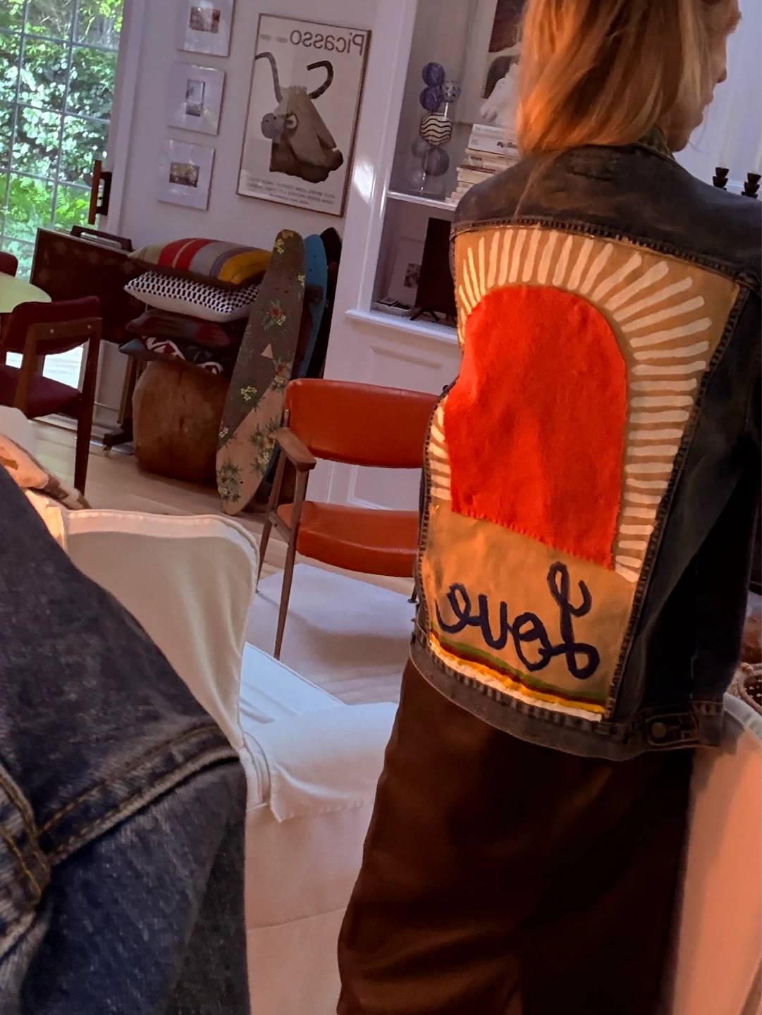 Lee Denim Jacket with Custom "Love" Art