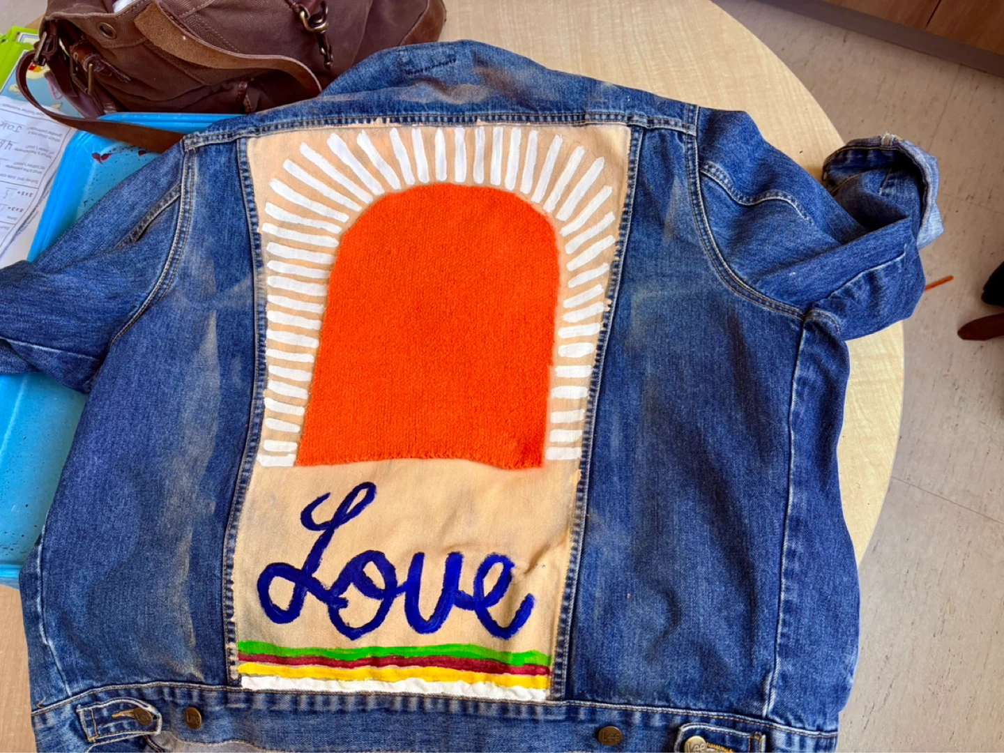 Lee Denim Jacket with Custom "Love" Art - photo 3