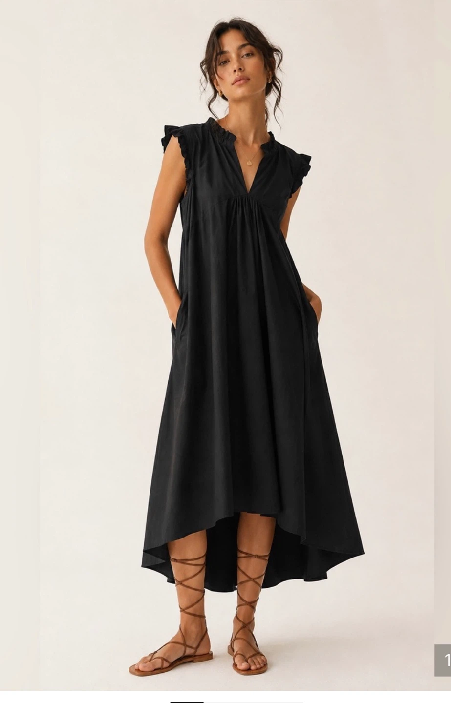 Chepe Black Cotton Midi Dress ⚽