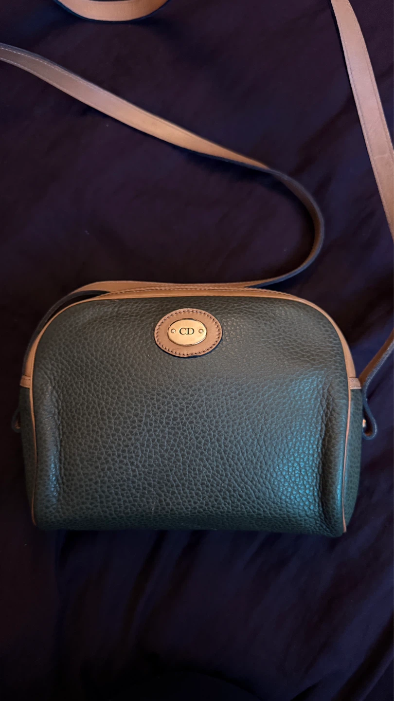Vintage Dior Green Leather Bag