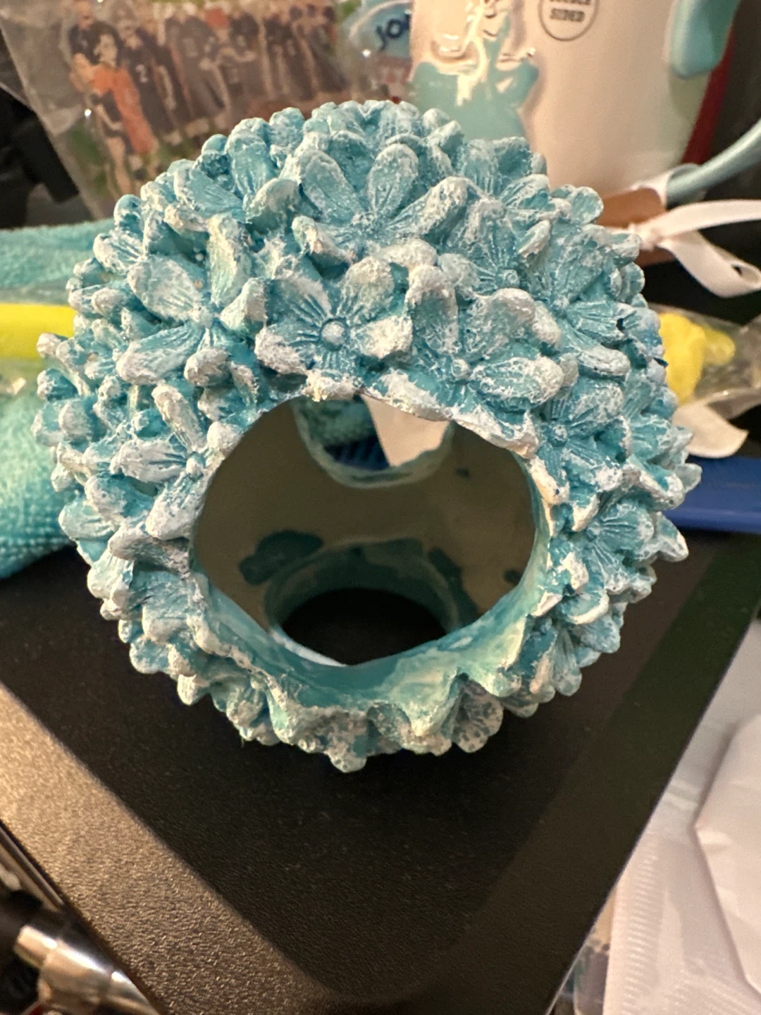 ⚽️ Blue Floral Orb Decorative Item - Aquarium