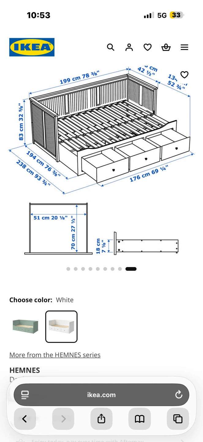 IKEA HEMNES Daybed with 3 drawers - White