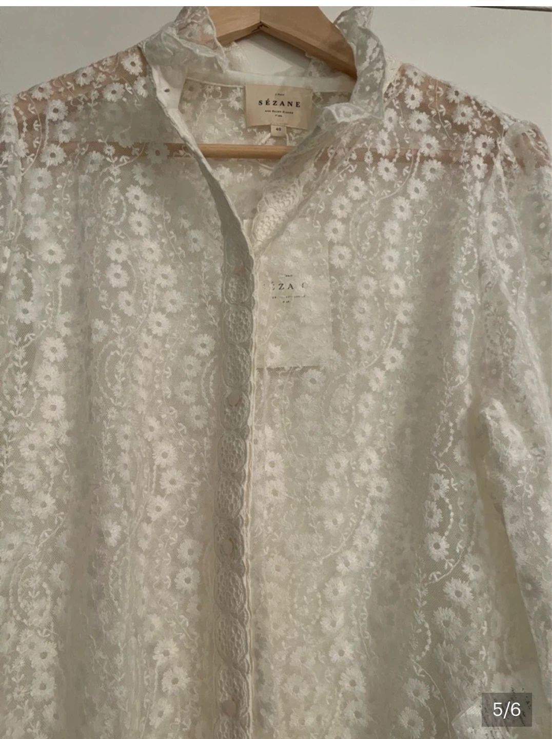 Sézane White Lace Blouse ⚽ - photo 4