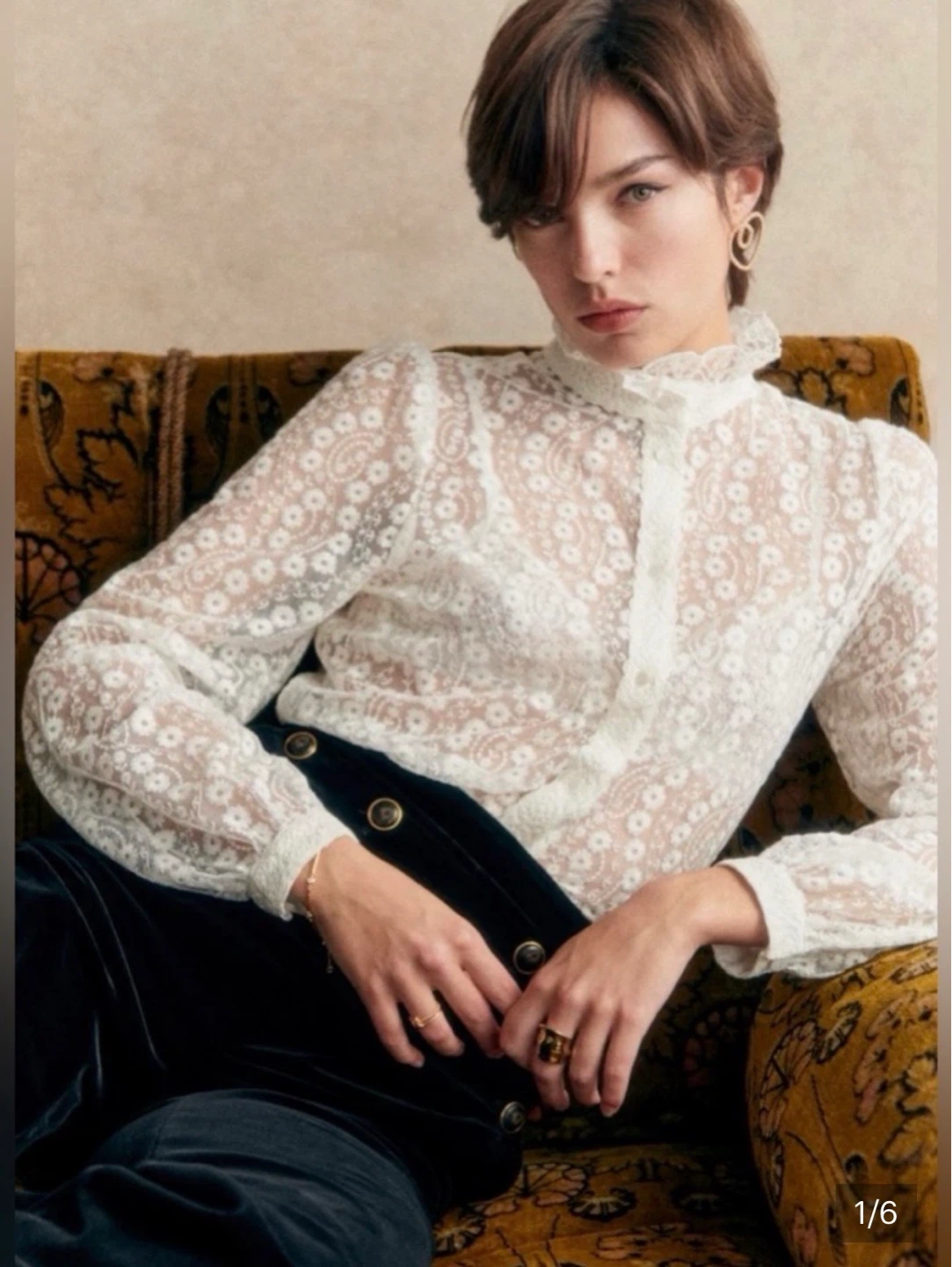 Sézane White Lace Blouse ⚽