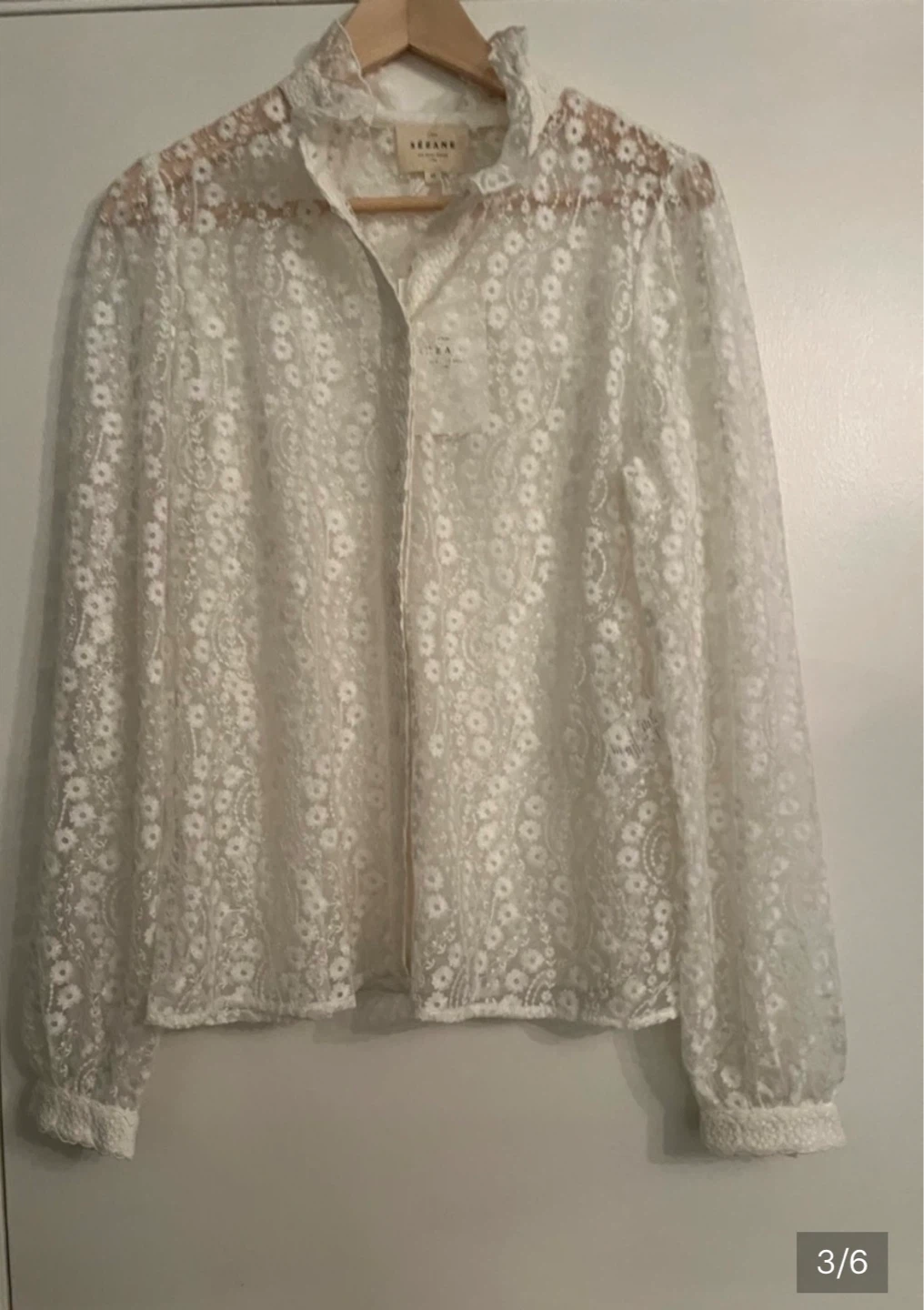 Sézane White Lace Blouse ⚽ - photo 3