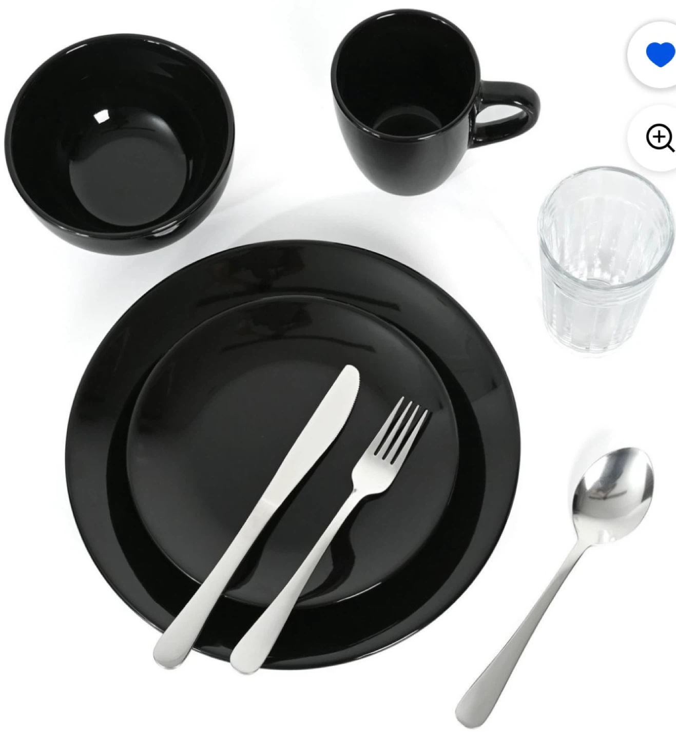 Mainstays 32pieces Black Dinnerware Set - photo 4