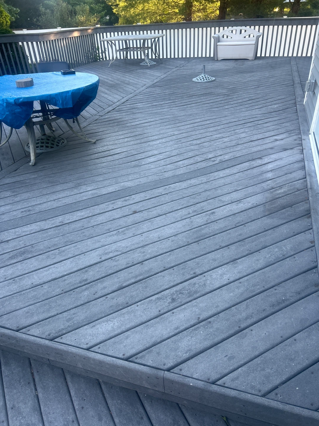 Gray Composite Decking with Stairs