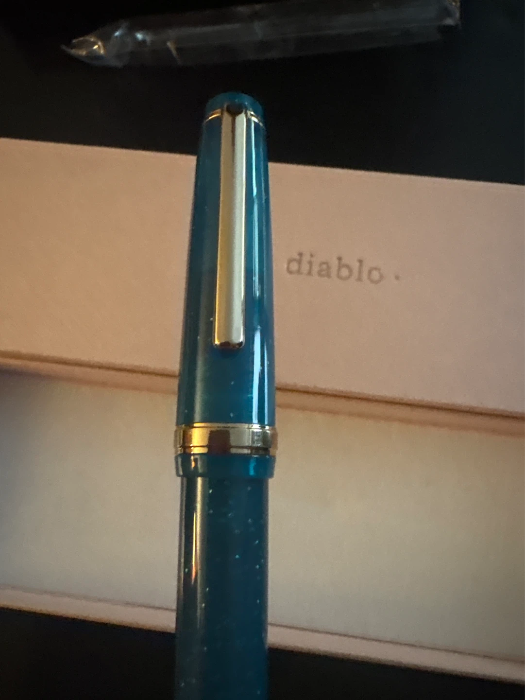 ⚽️ NEW Cape Diablo Teal Sparkle Fountain Pen - photo 3