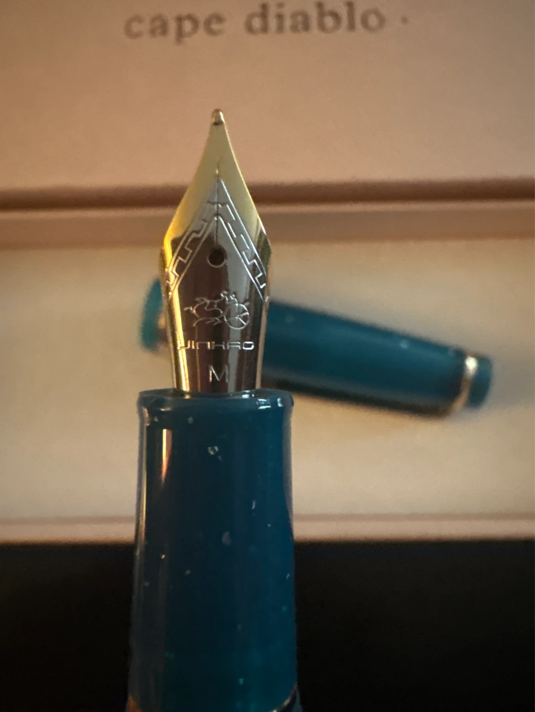 ⚽️ NEW Cape Diablo Teal Sparkle Fountain Pen - photo 4