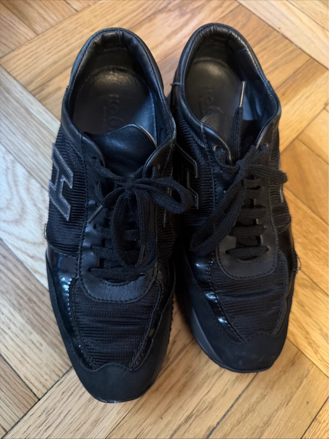 Hogan Black Leather & Mesh Sneakers - photo 2