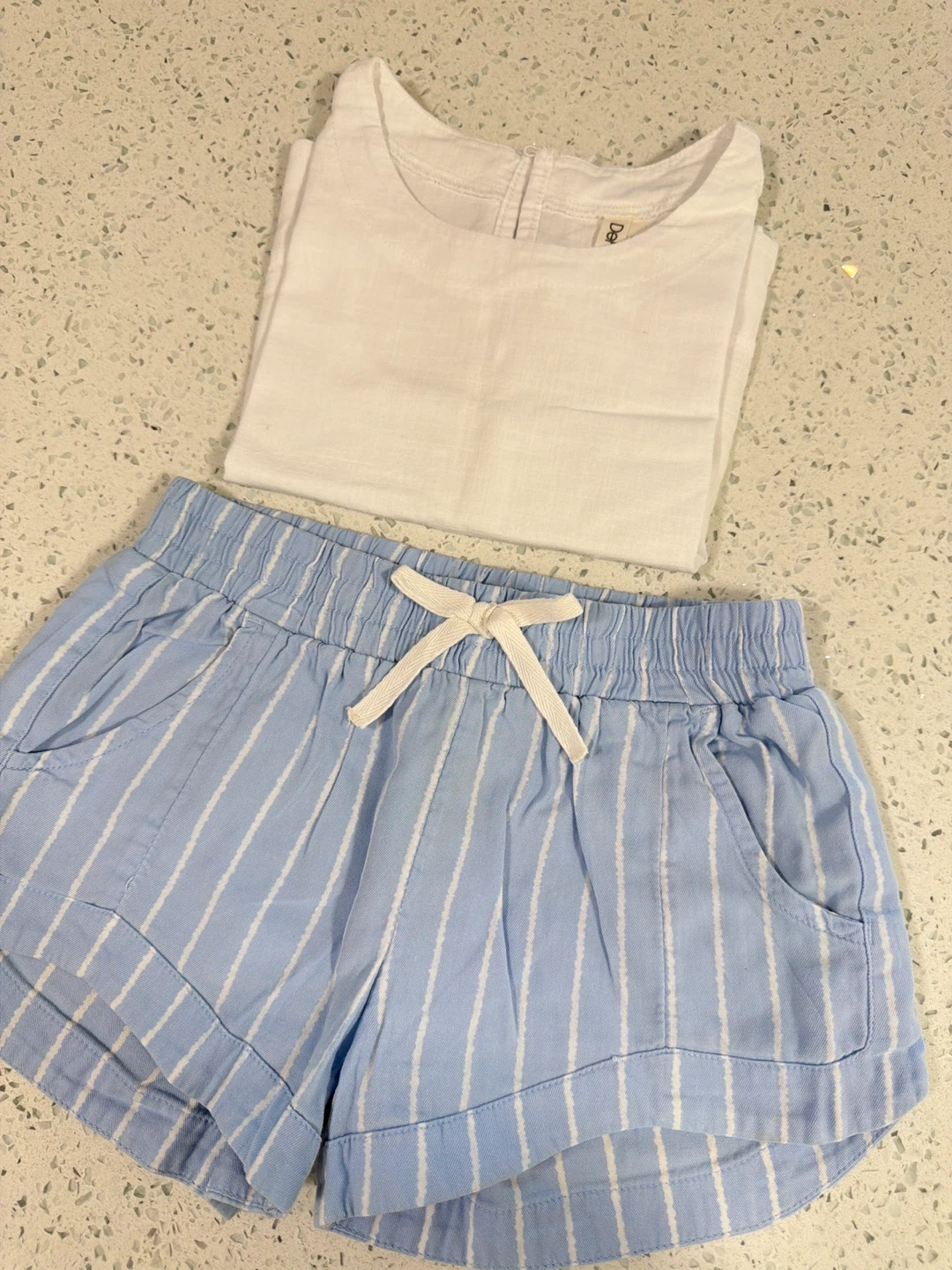 100%cotton shorts &white top- brand new