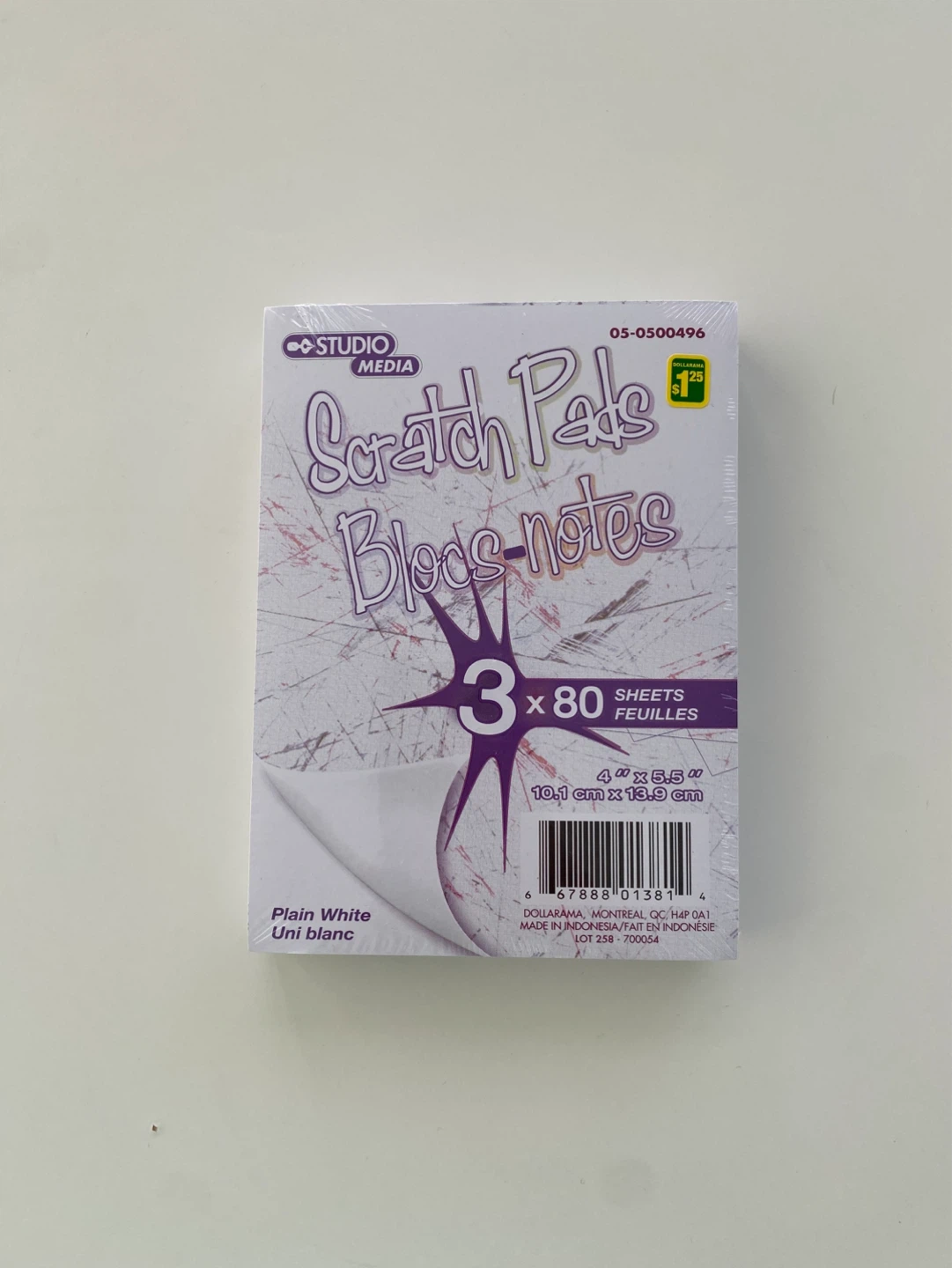 Studio Media 3-Pack Scratch Pads - Plain White