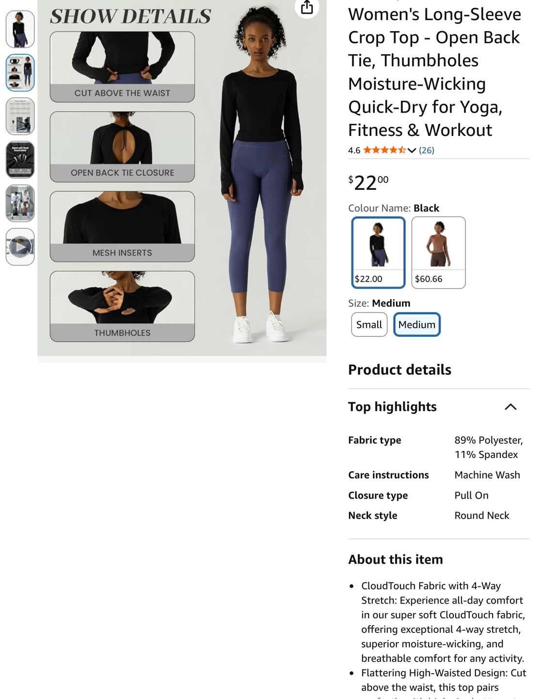 NWT Women's Long-Sleeve Crop Top - M - photo 3
