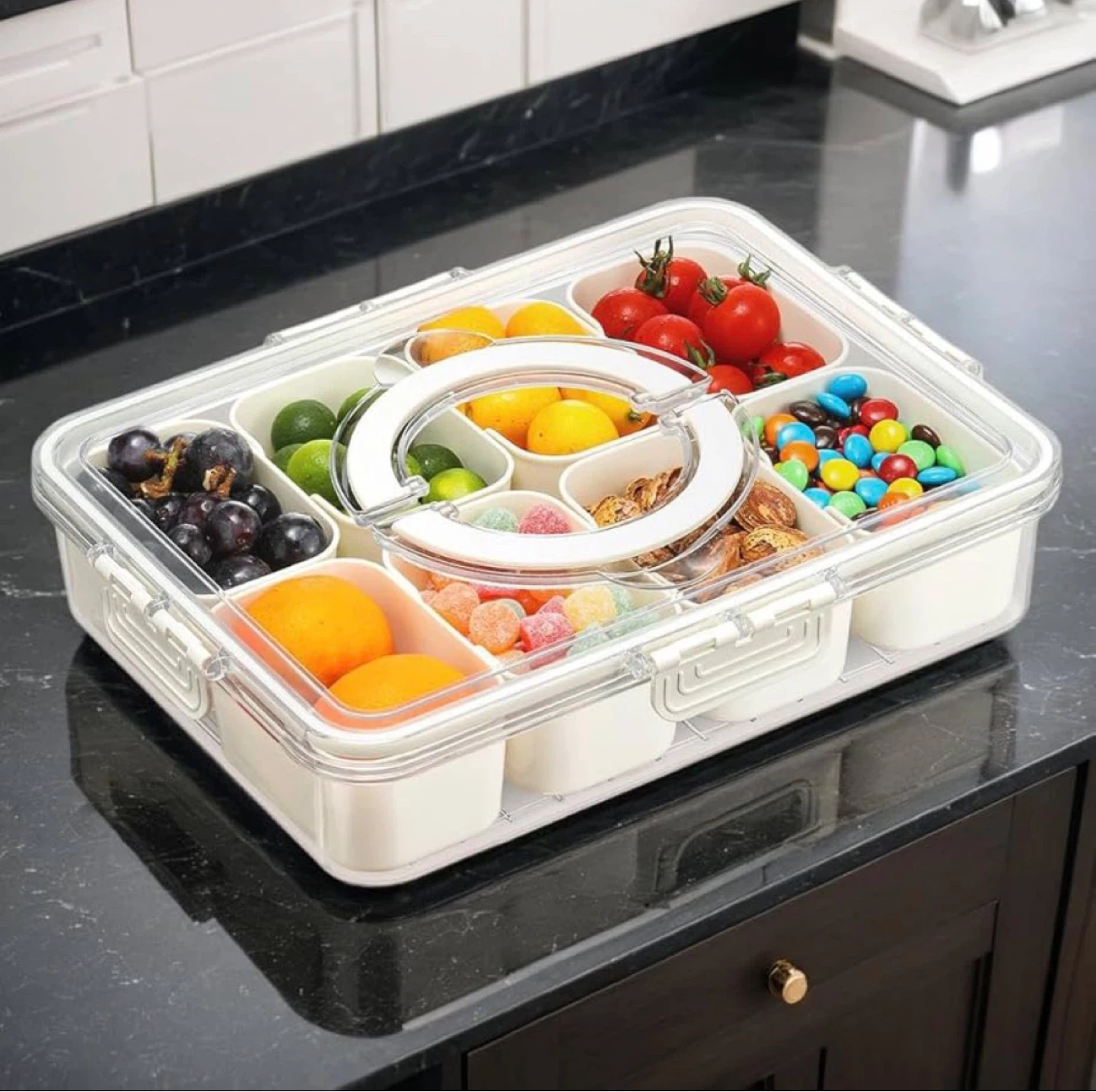 Portable Snack Container with Removable Compartments