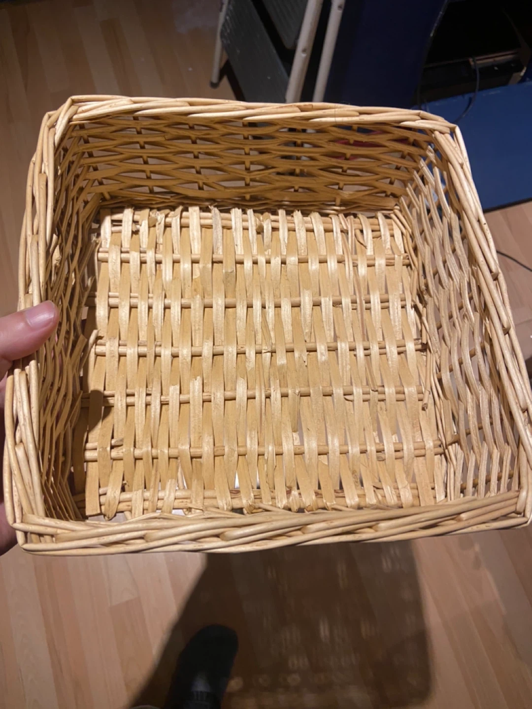 Wicker storage basket