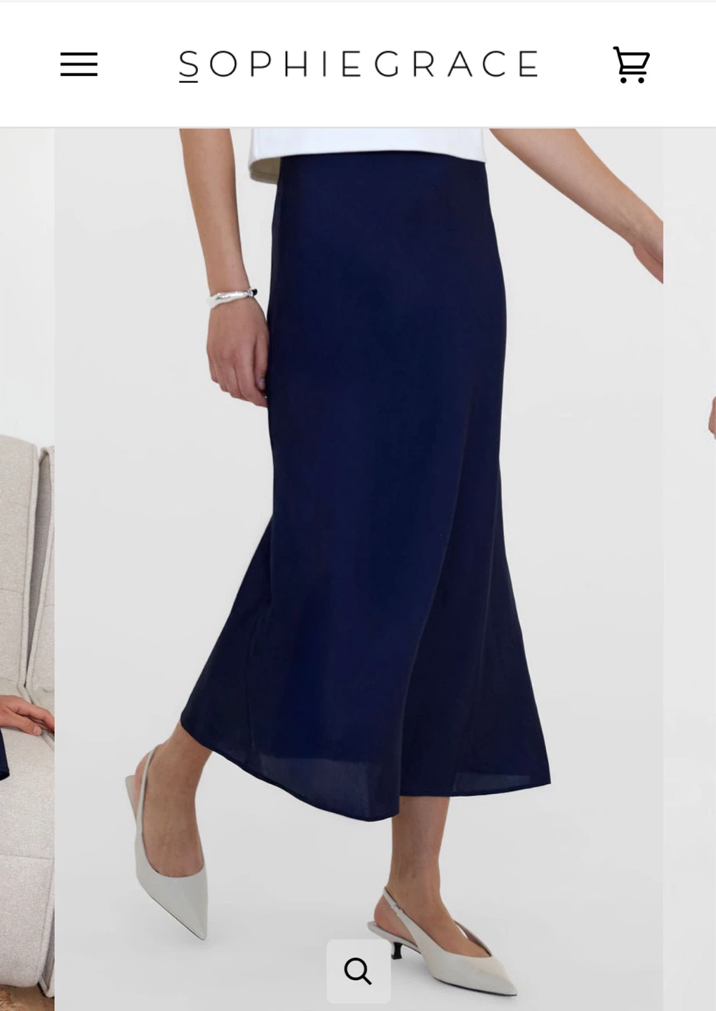 SOPHIE GRACE Navy Blue Midi Skirt
