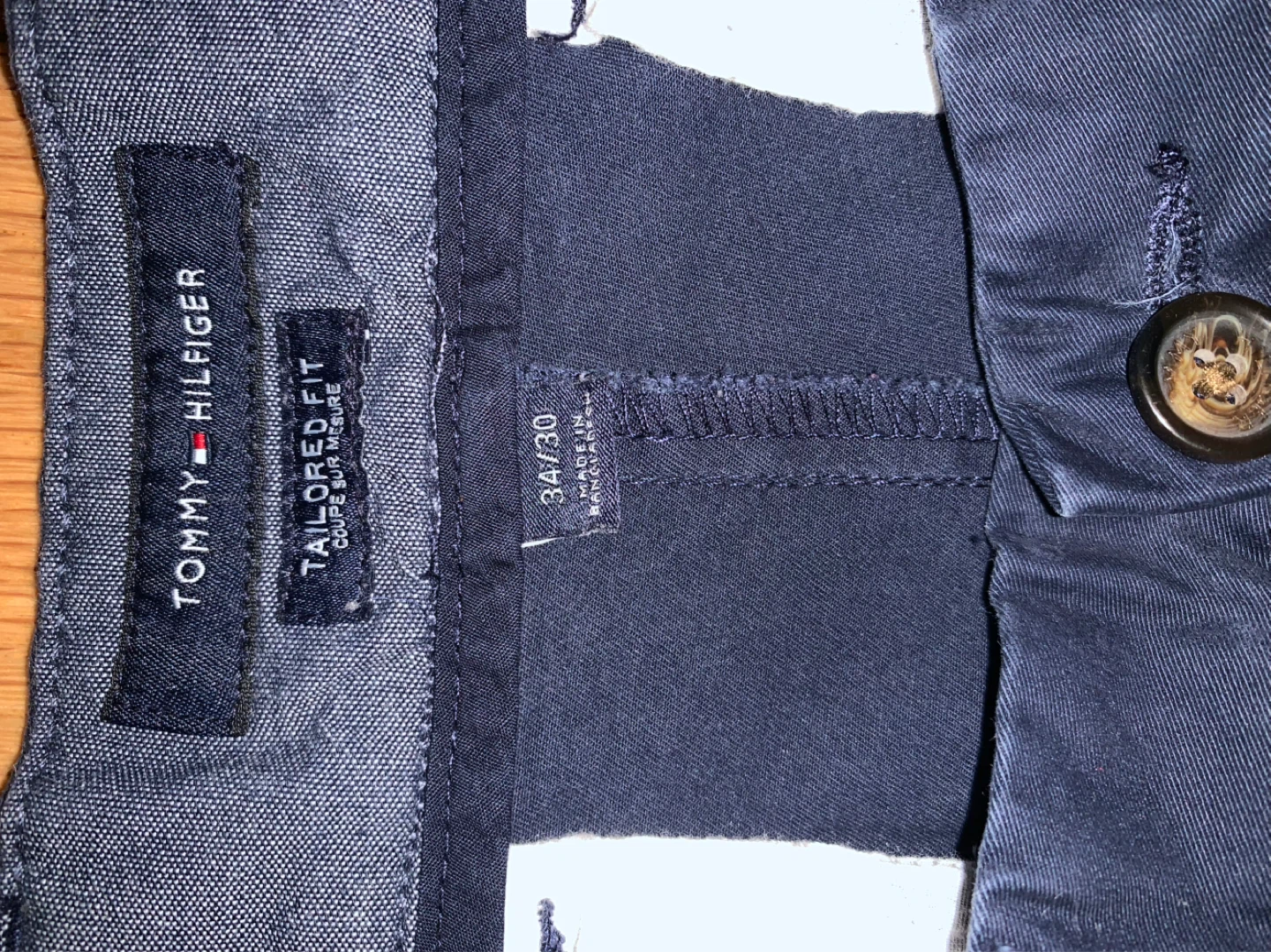 Tommy Hilfiger Tailored Fit Navy Chinos Size 34/30 - photo 3