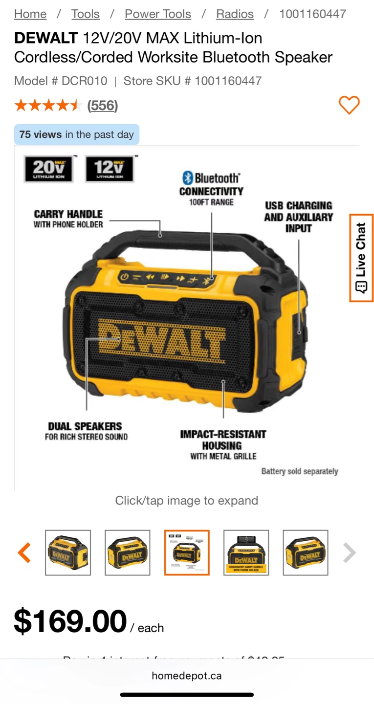 DEWALT 12V/20V MAX Cordless/Corded Worksite Bluetooth Speaker - photo 2