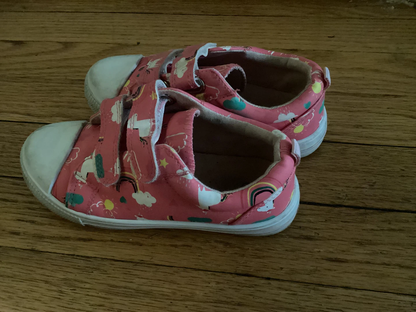 ⚽️ Size 12 kids Pink Unicorn Rainbow Velcro Sneakers