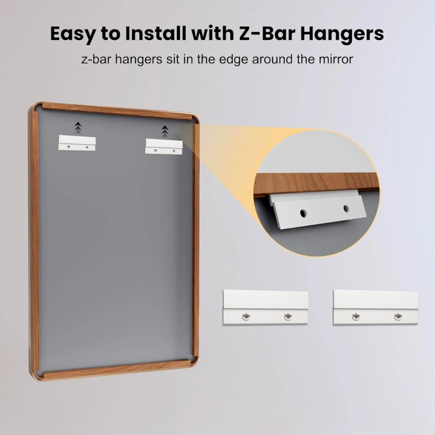 New Modern Rectangle Wall Mirror with Wood Frame - photo 5