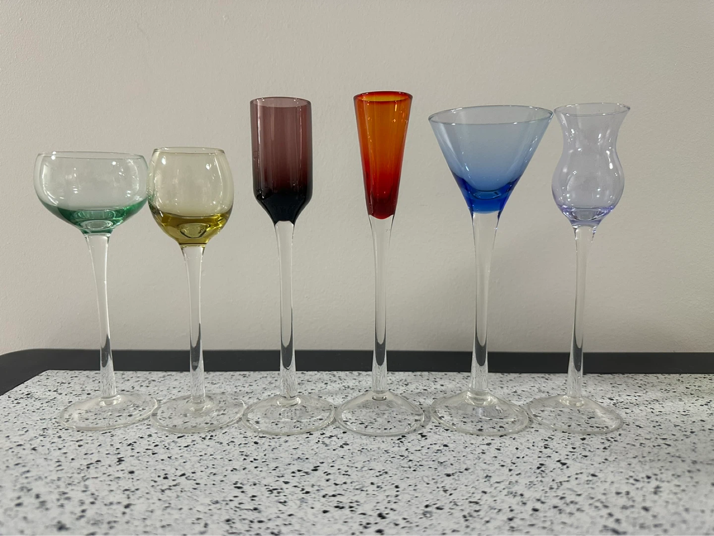 Vintage Colourful Shot gGlasses Set