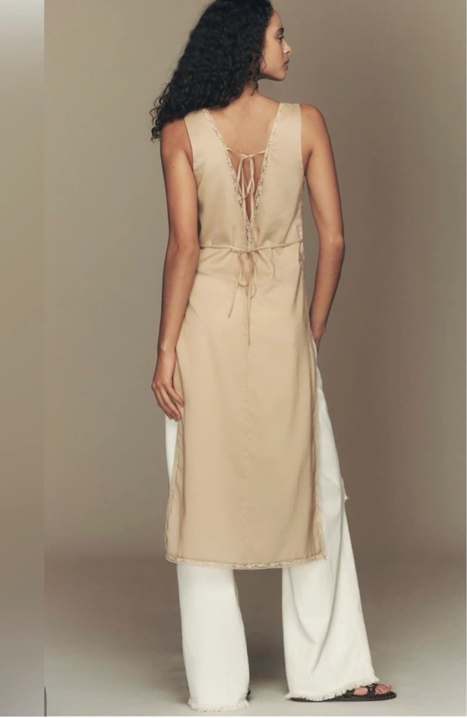 Anthropologie Silky Lace Trim Maxi Tunic ⚽ - photo 3