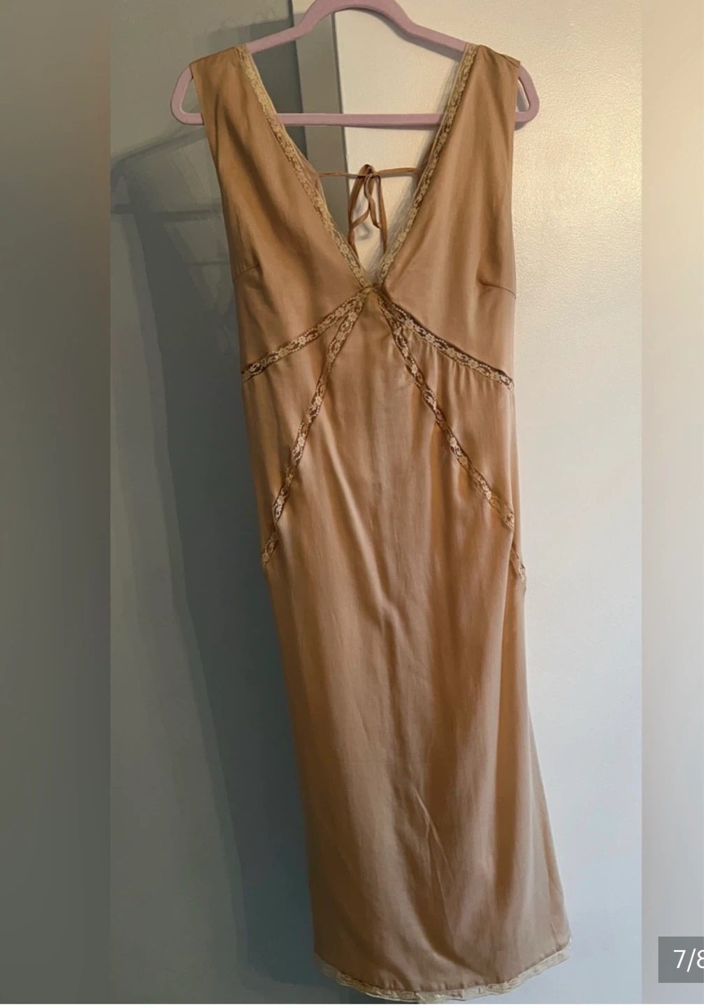 Anthropologie Silky Lace Trim Maxi Tunic ⚽ - photo 5