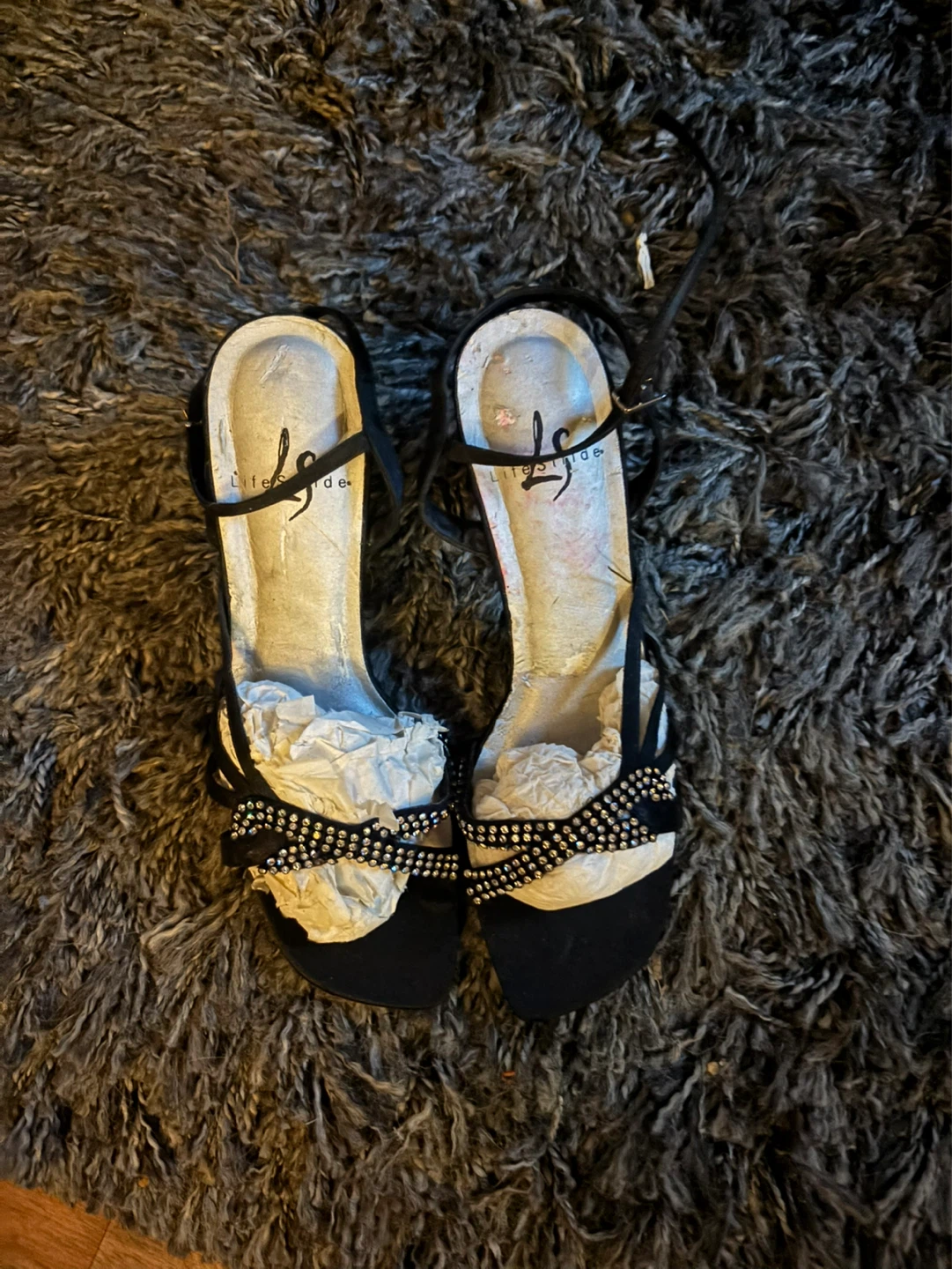 New LifeStride Black Embellished Heels, size 6.5