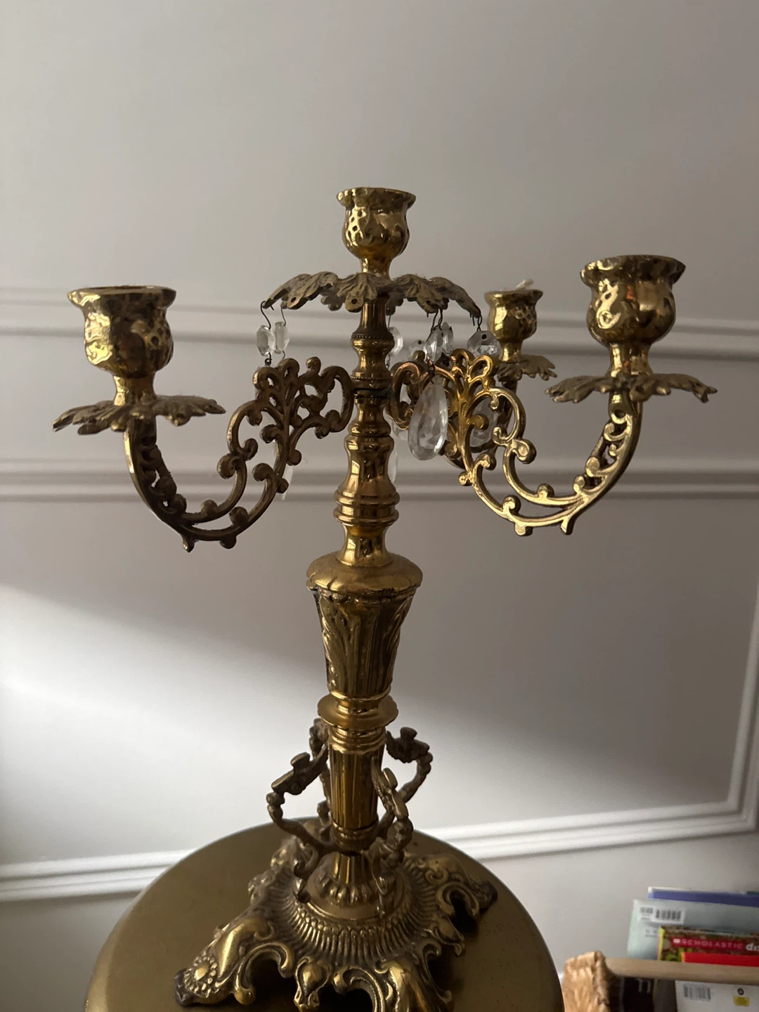 Ornate Gold Candelabra with Crystal Accents - photo 2
