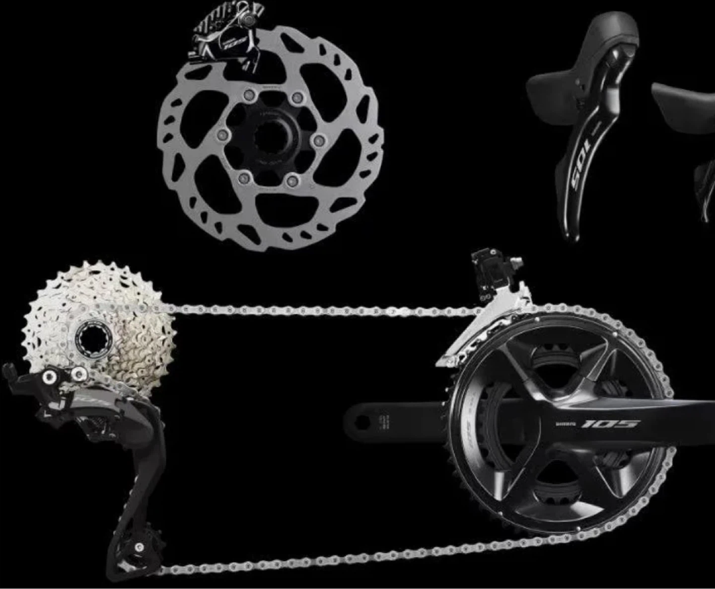 Shimano 105 mechanical group set hydraulic 12 spd