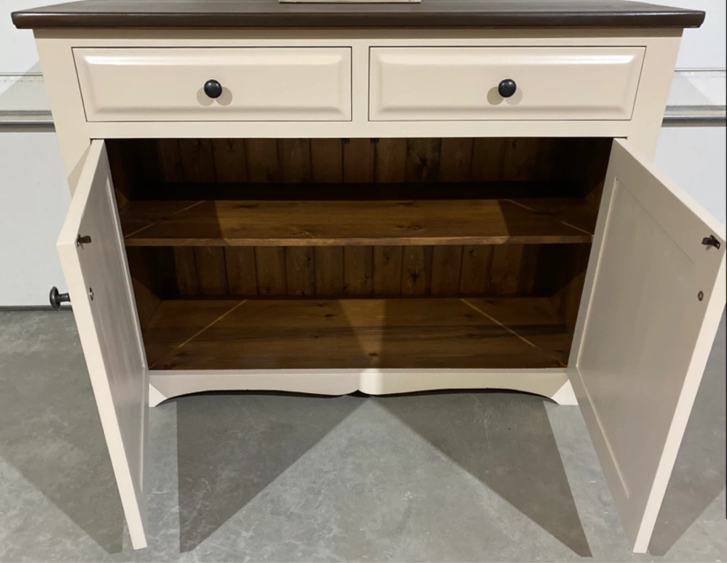 Modern Hardwood Oak Sideboard Taupe & Walnut - photo 4