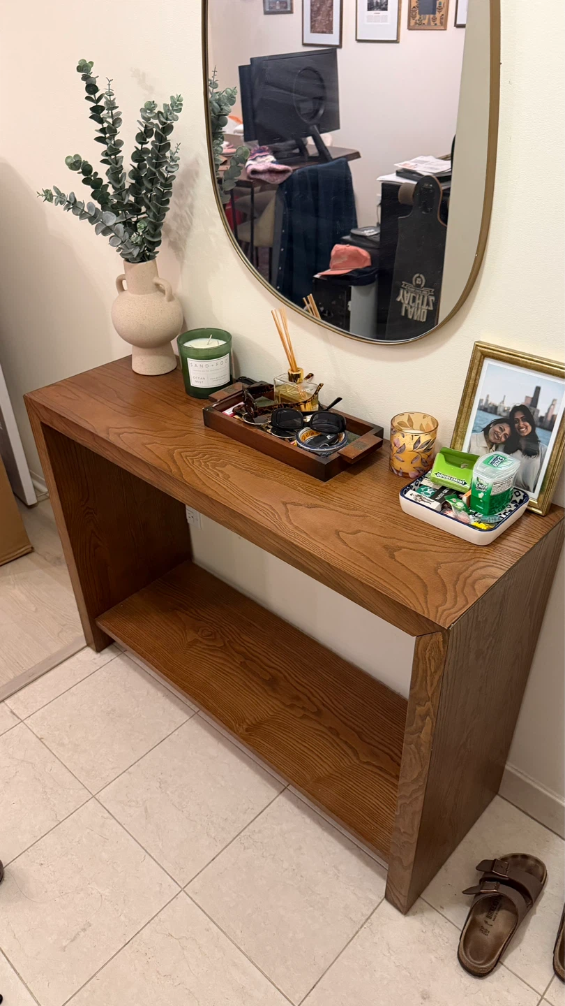Wooden Console Table with Shelf