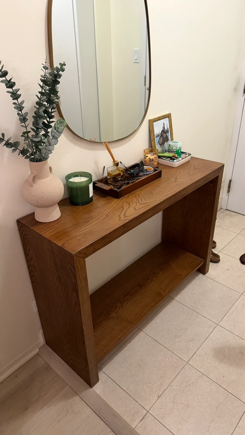 Wooden Console Table with Shelf - photo 2