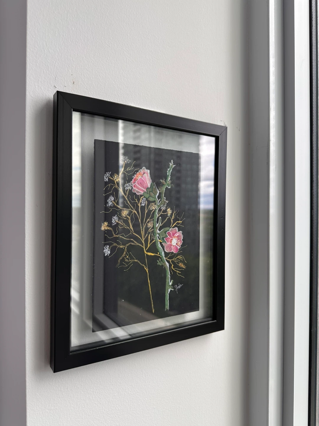 Framed Floral hand painting - photo 3
