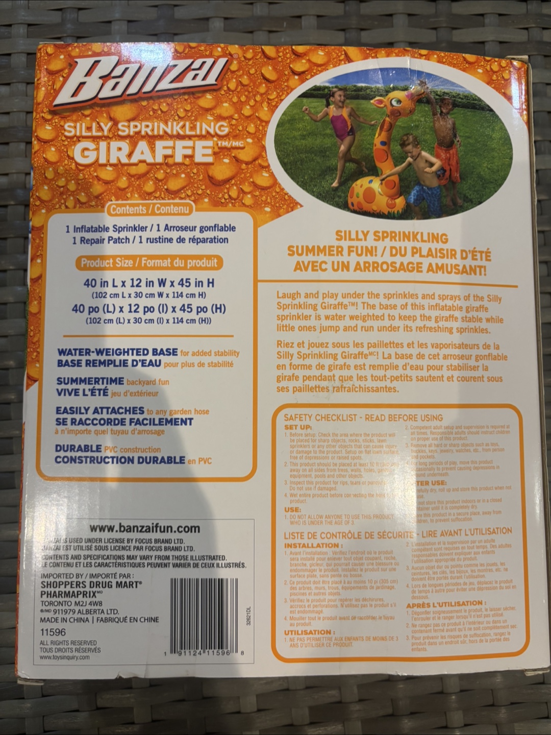 Banzai Silly Sprinkling Giraffe Inflatable Water Sprinkler Toy - photo 2