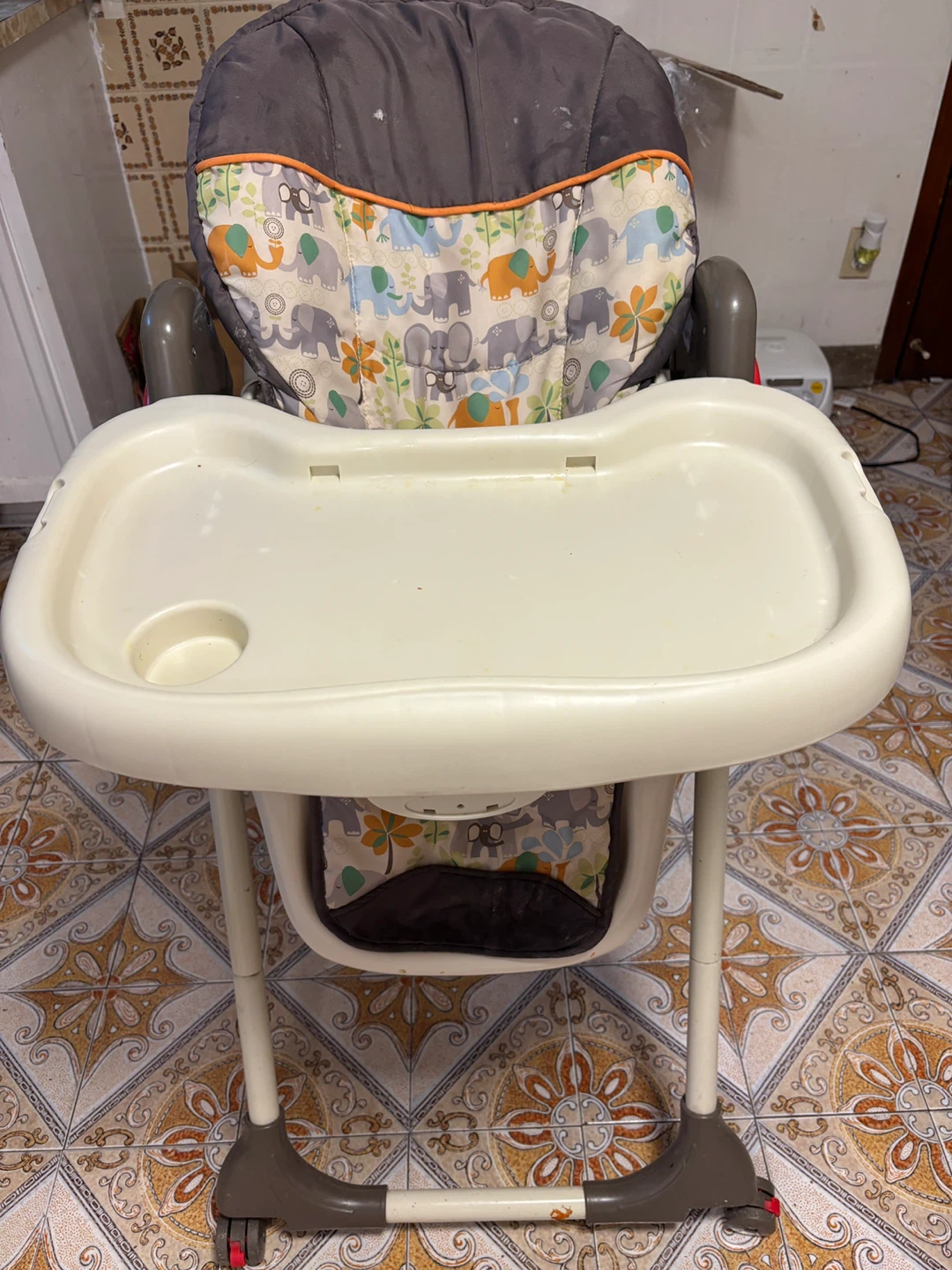 Elephant Print Baby High Chair