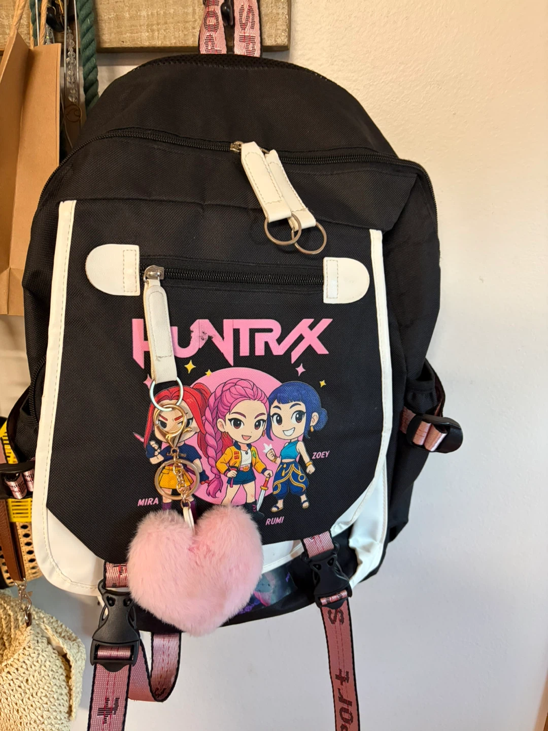Black Backpack with  Characters