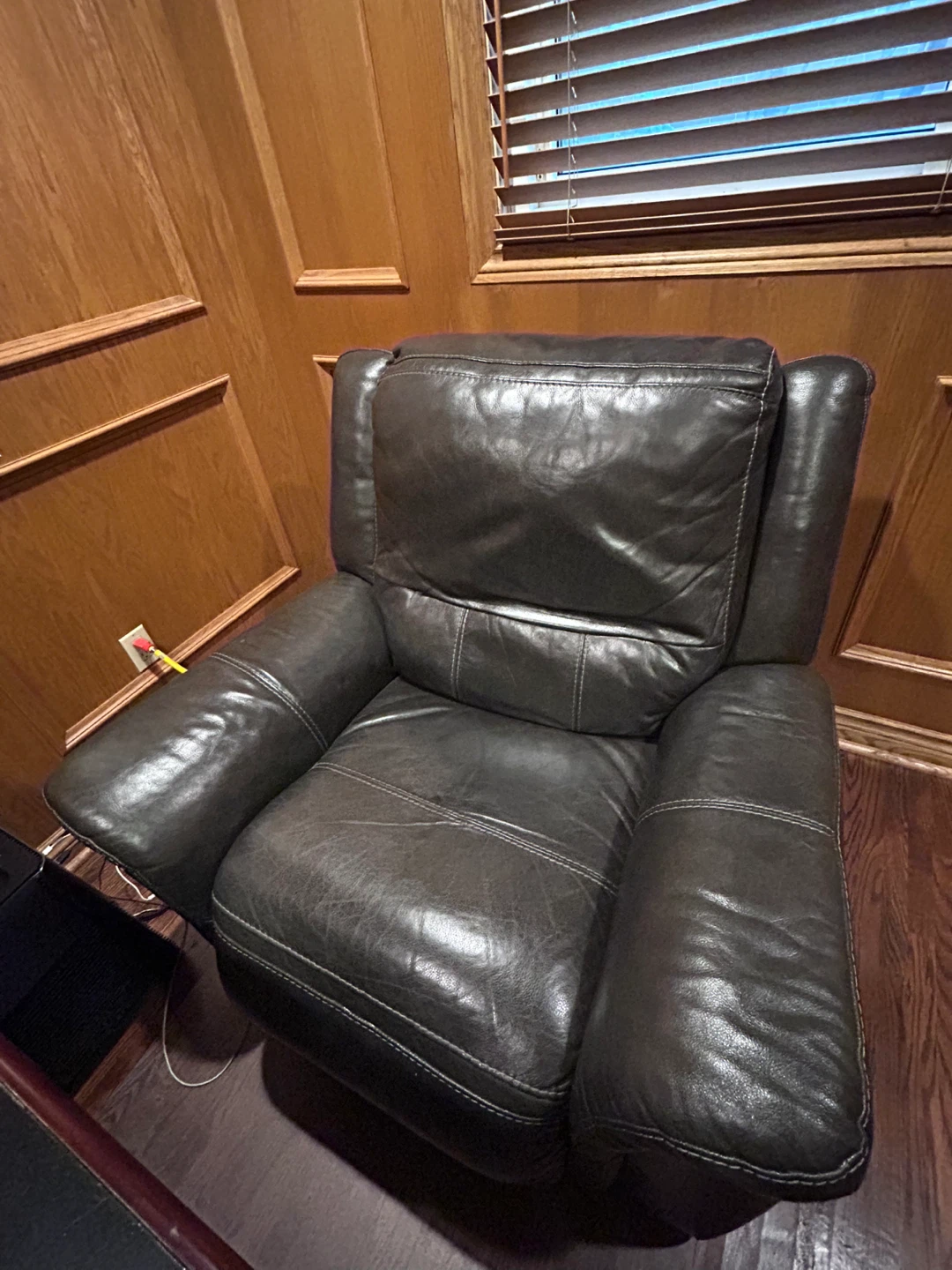 Dark Grey Contemporary Leather Rocking Chair