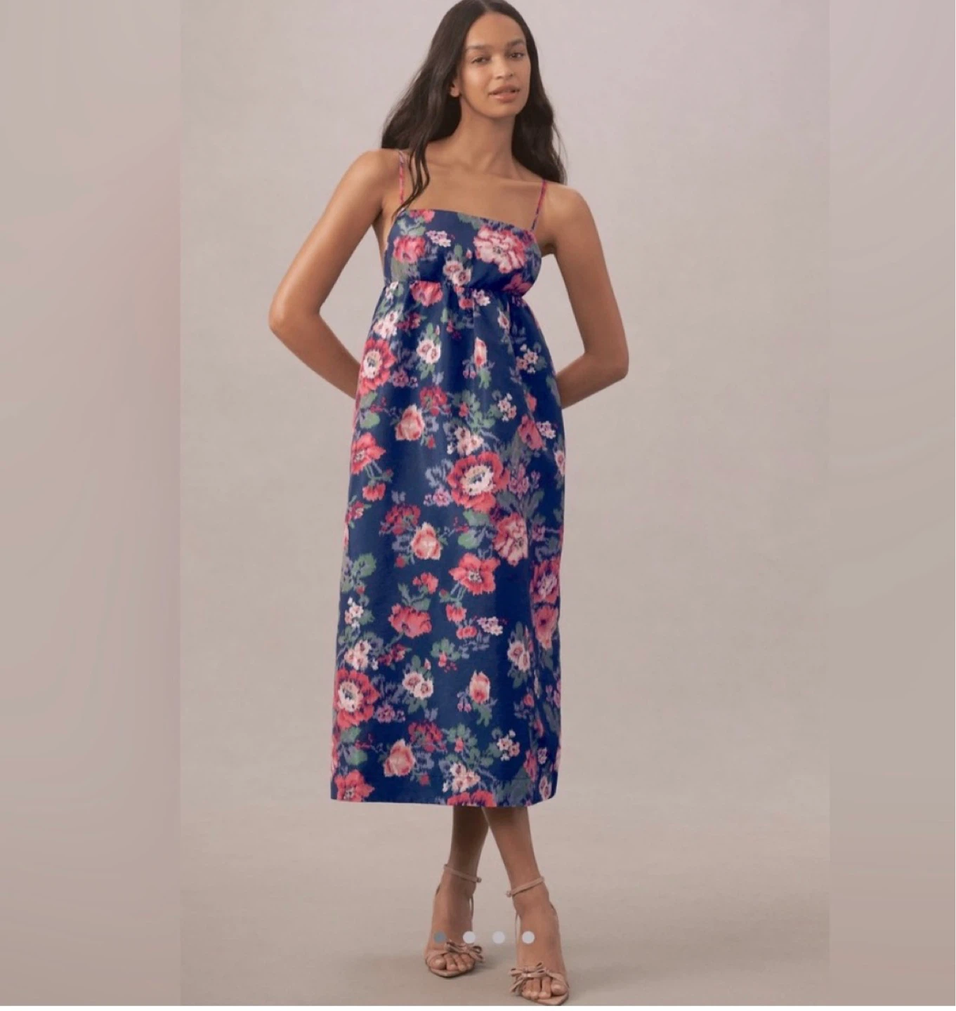 BHLDN Sophia Apron Top Jacquard Midi Dress ⚽