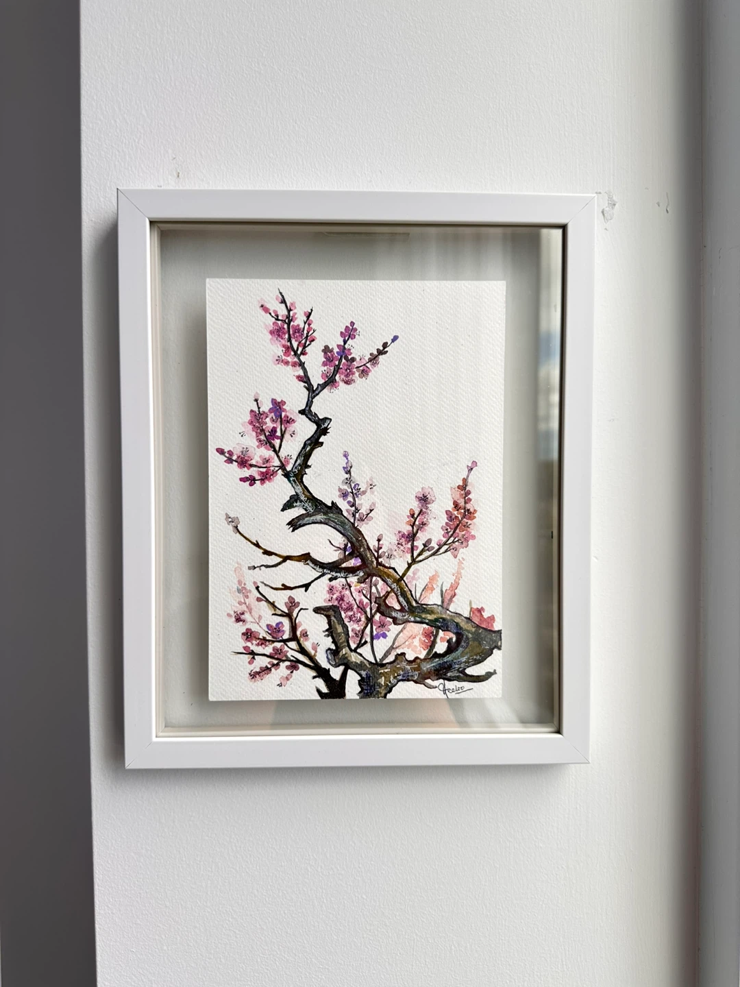 Framed Watercolour Painting of Cherry Blossoms - photo 3
