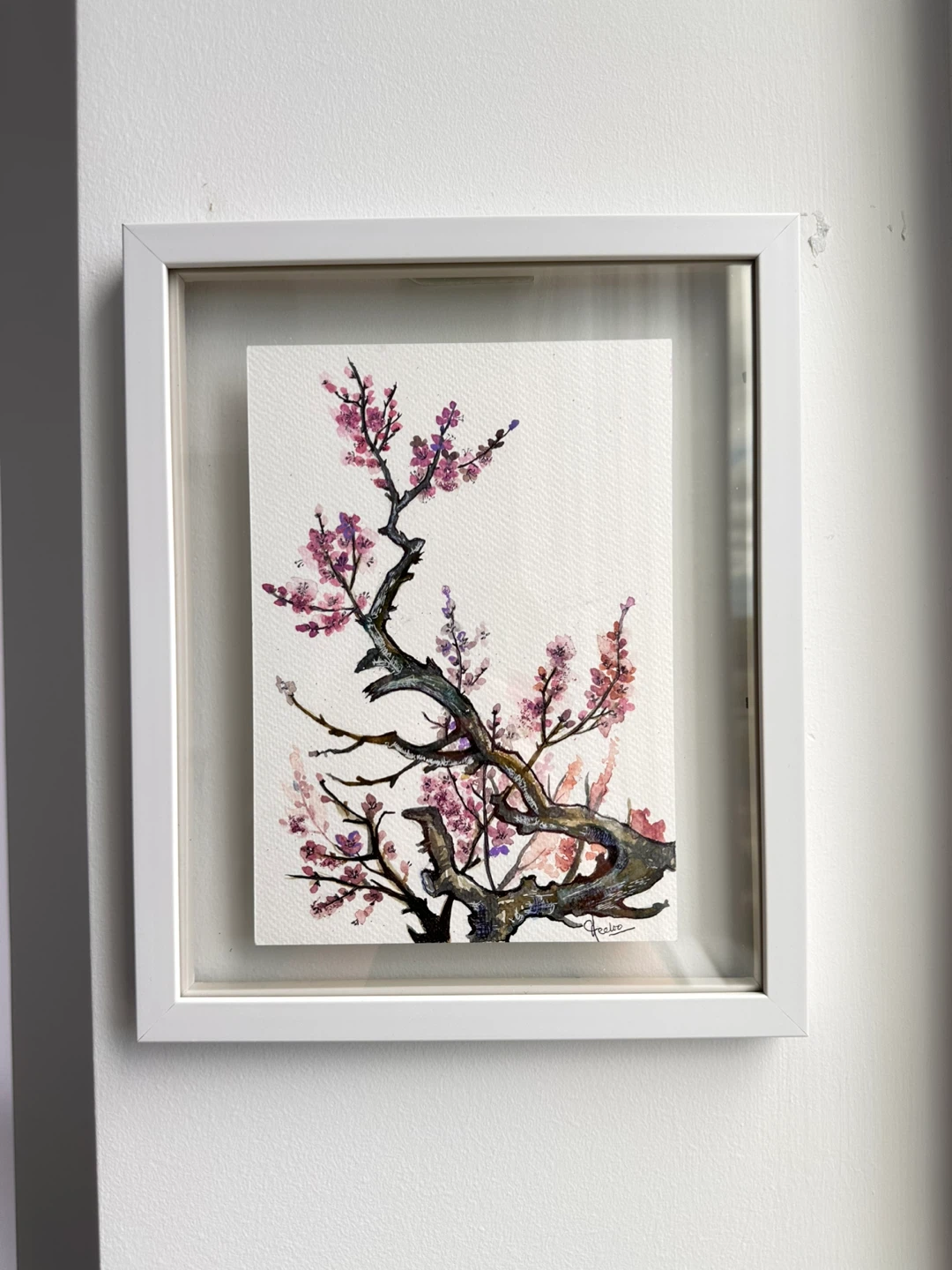 Framed Watercolour Painting of Cherry Blossoms - photo 2