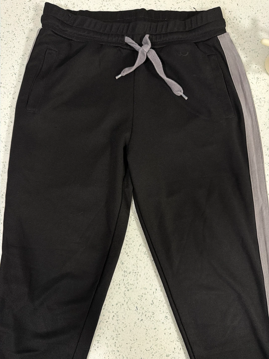 Black Joggers with Grey Stripe