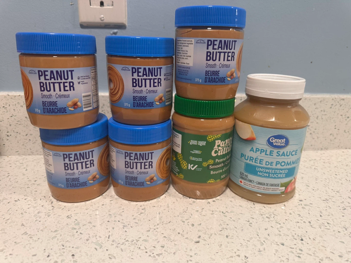 American Heritage Peanut Butter & Great Value Apple Sauce