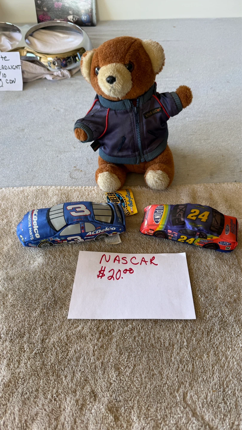 NASCAR Plush Toy Cars and Teddy Bear Set