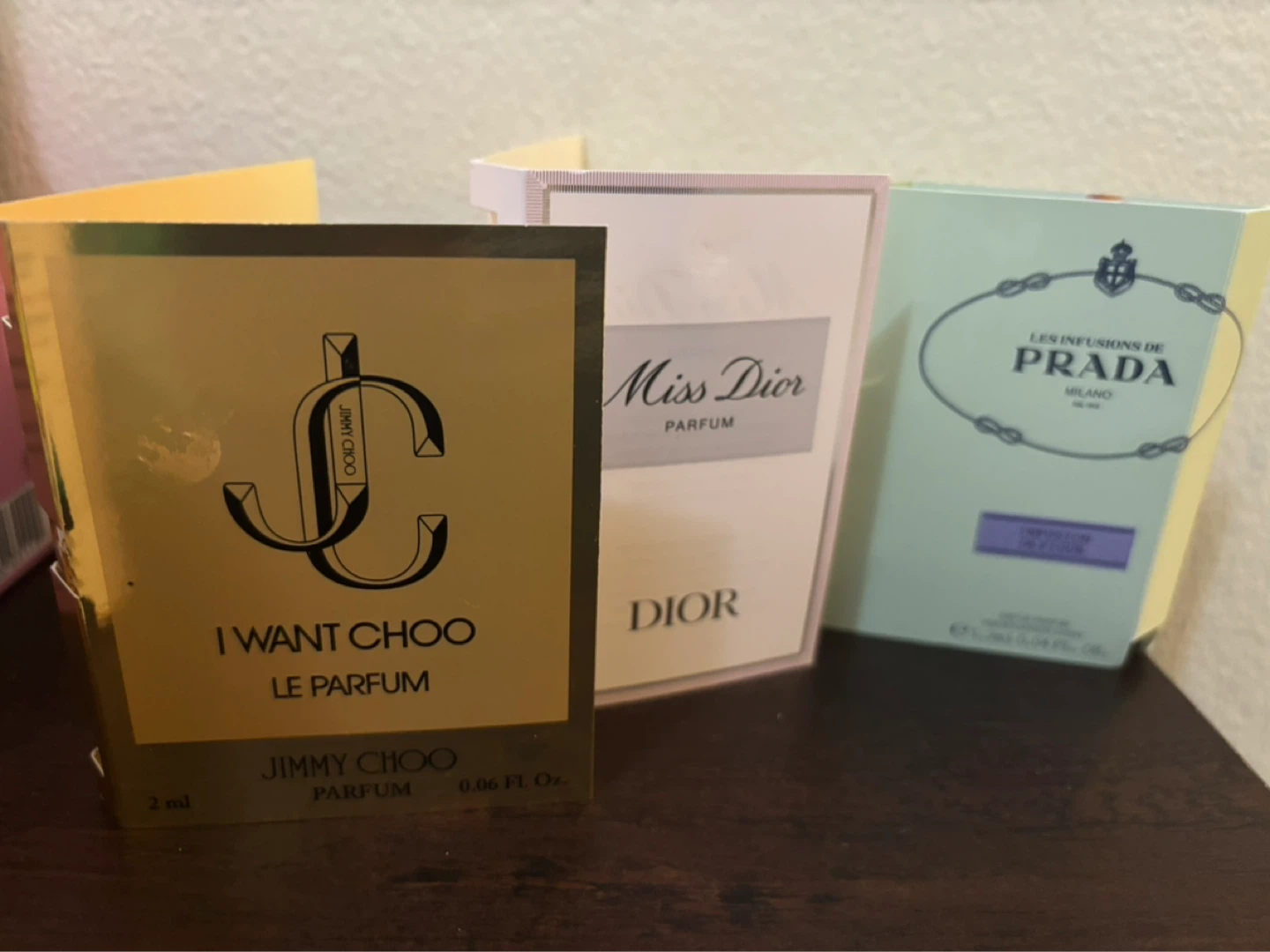 NEW-3 pcs-Jimmy Choo, Dior, and Prada Perfume Samples