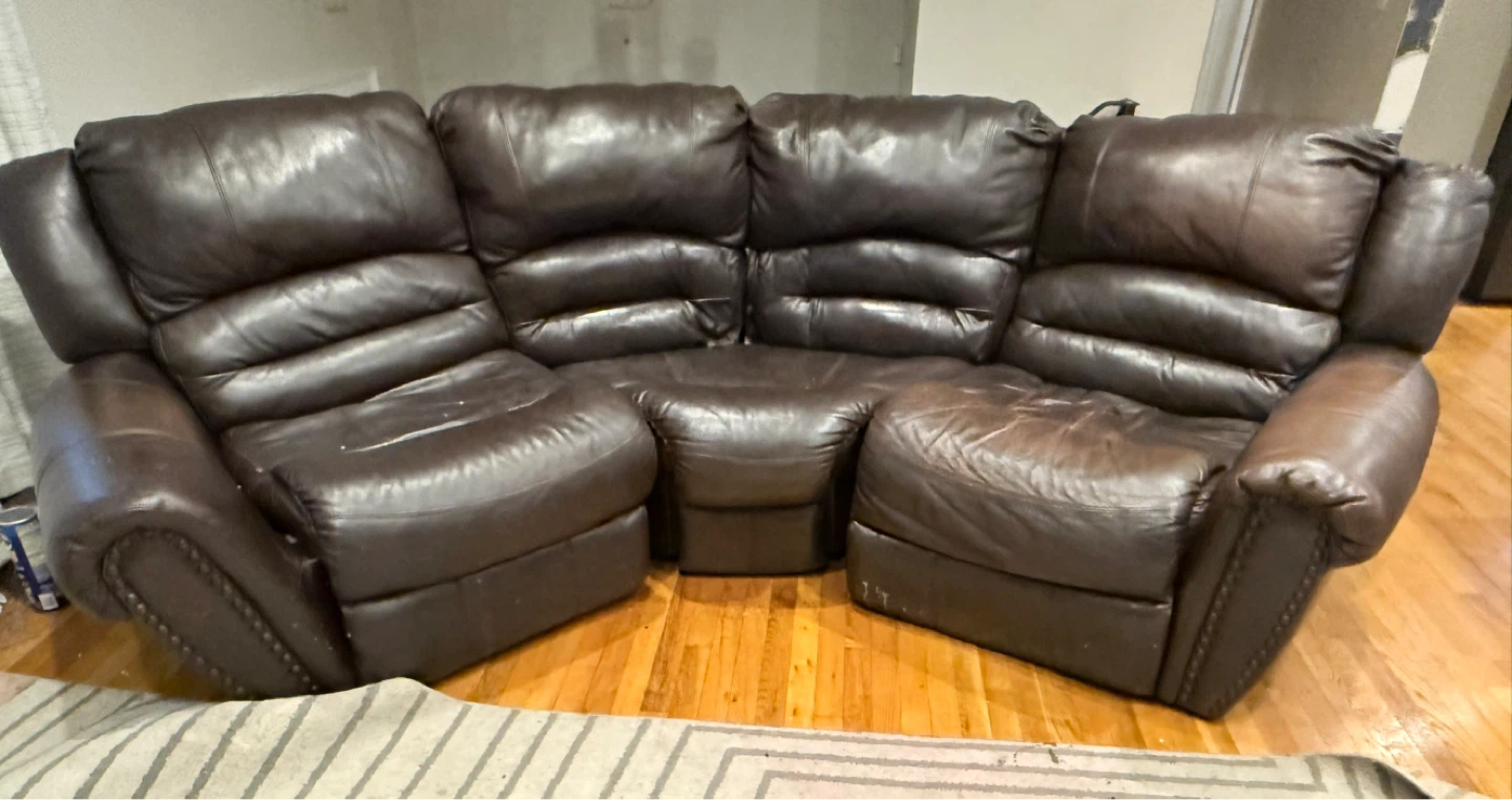 Brown Leather Sectional Sofa