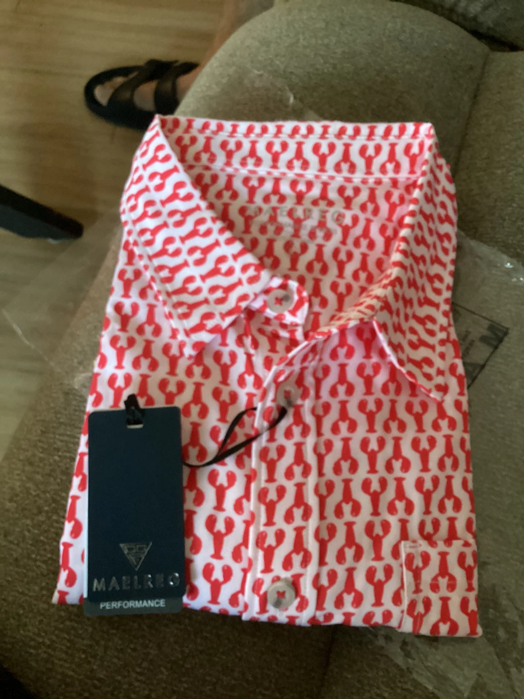 NWT Men’s Dress Shirt - Red Lobster Print - Size L - photo 2