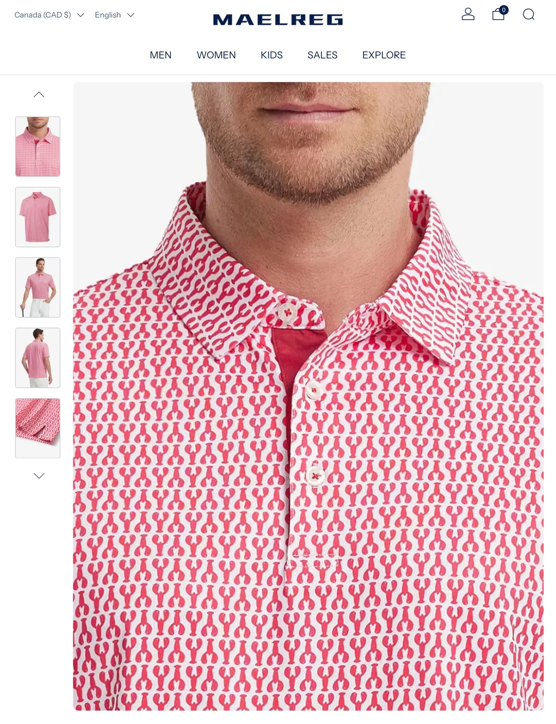 NWT Men’s Dress Shirt - Red Lobster Print - Size L - photo 3