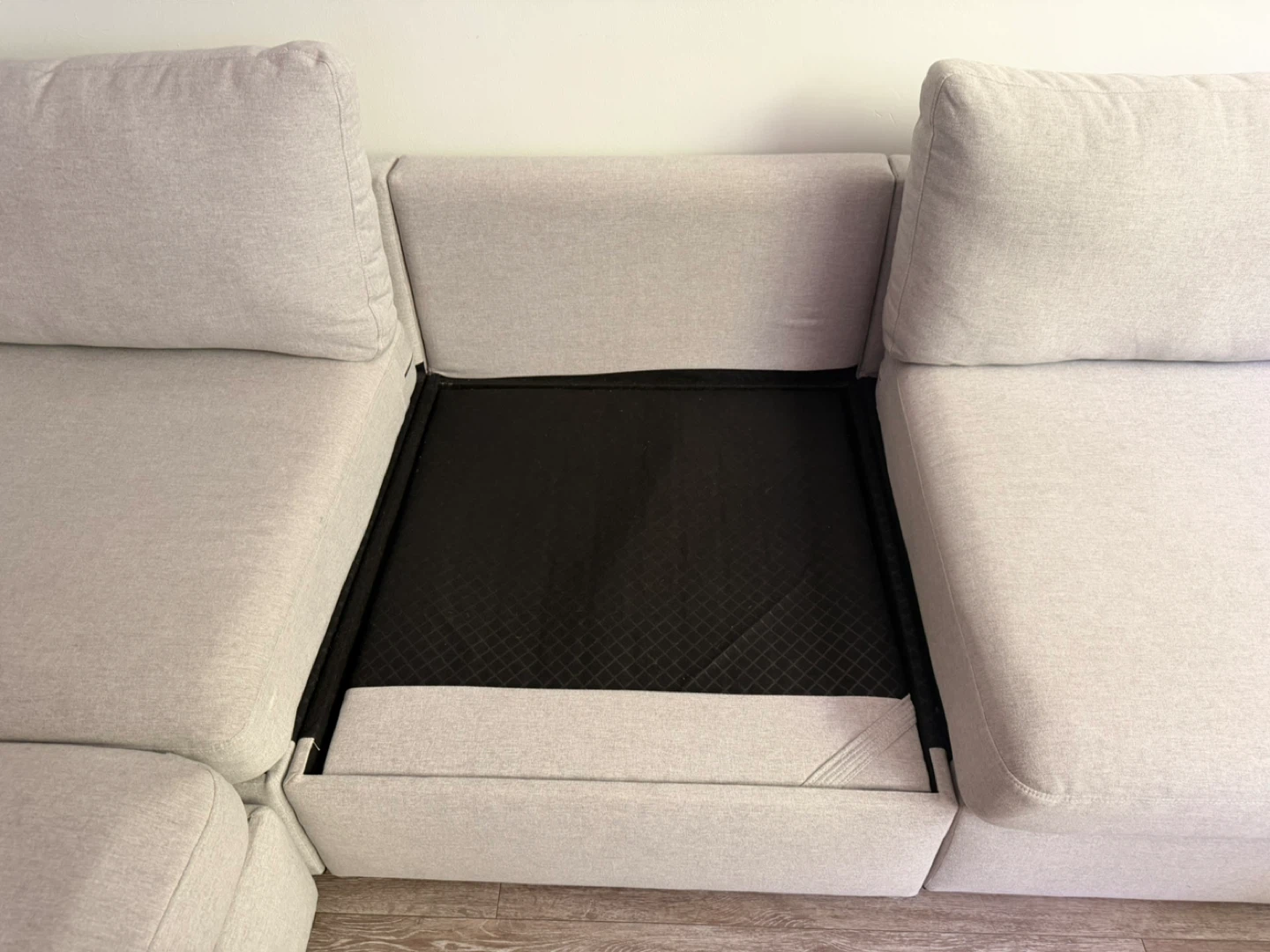 Light Beige Sectional Sofa with Storage - photo 5