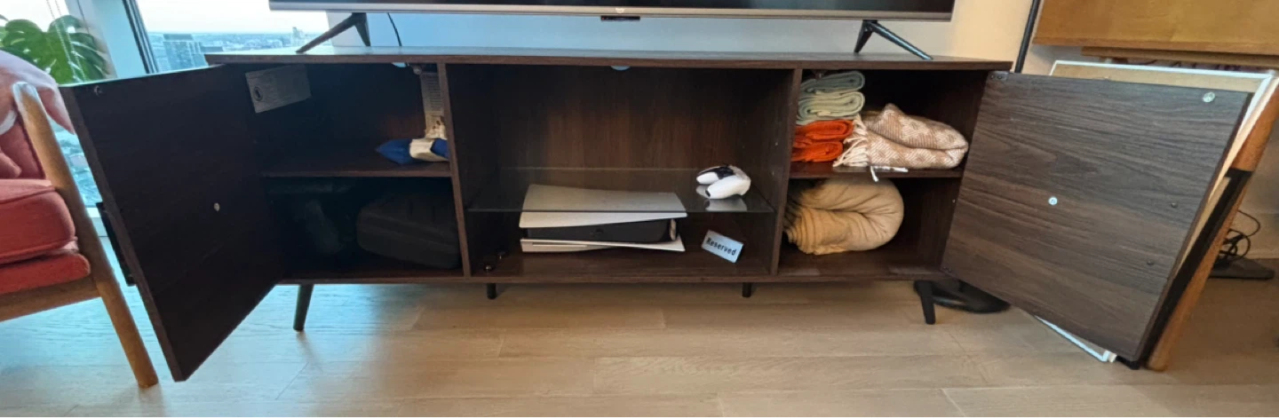 Dark Wood Media Console - photo 2